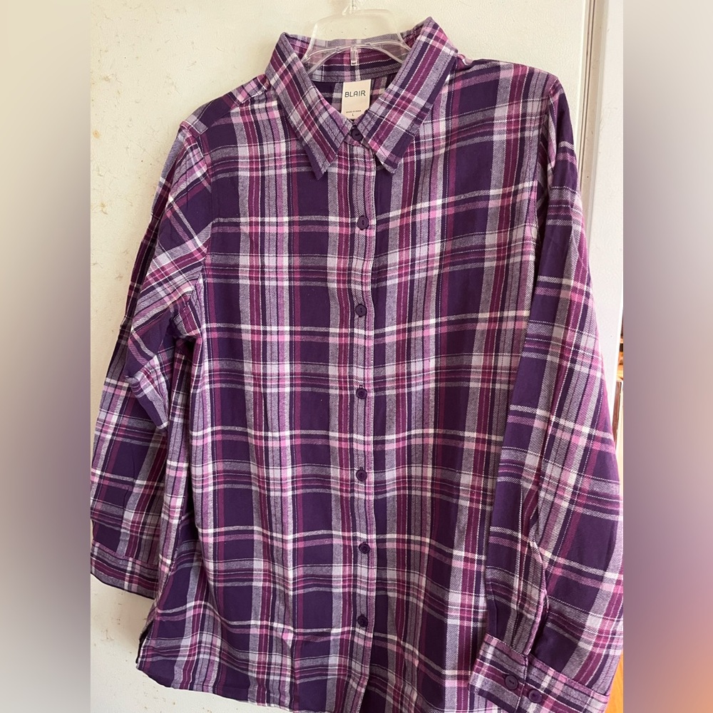 Purple flannel by Blair size L